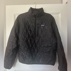 Patagonia Black Quilted 1/2 Zip Pullover Jacket